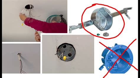 replace ceiling with separate junction box from the mount|installing electrical box in ceiling.